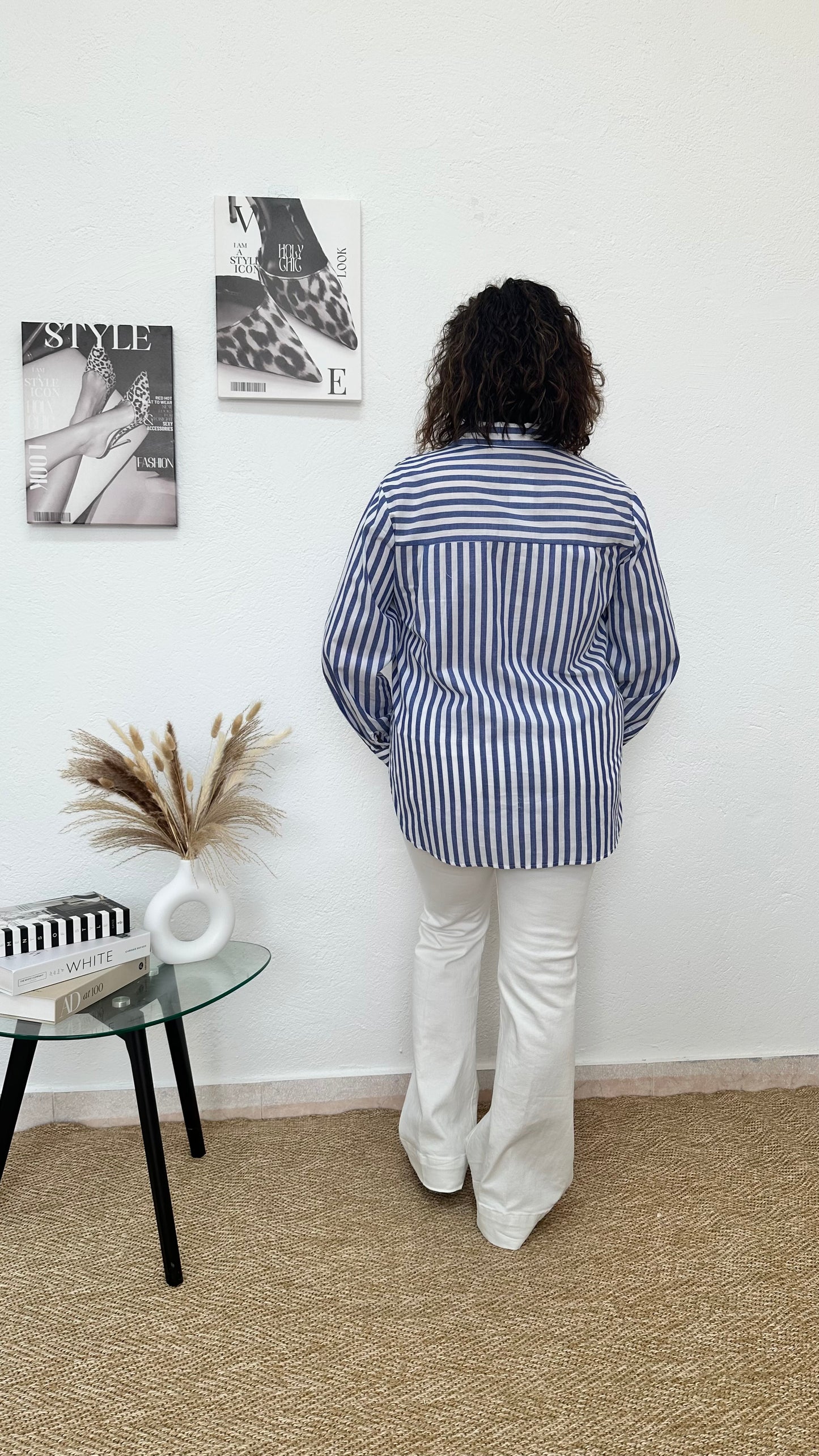 Camisa de rayas azul marino