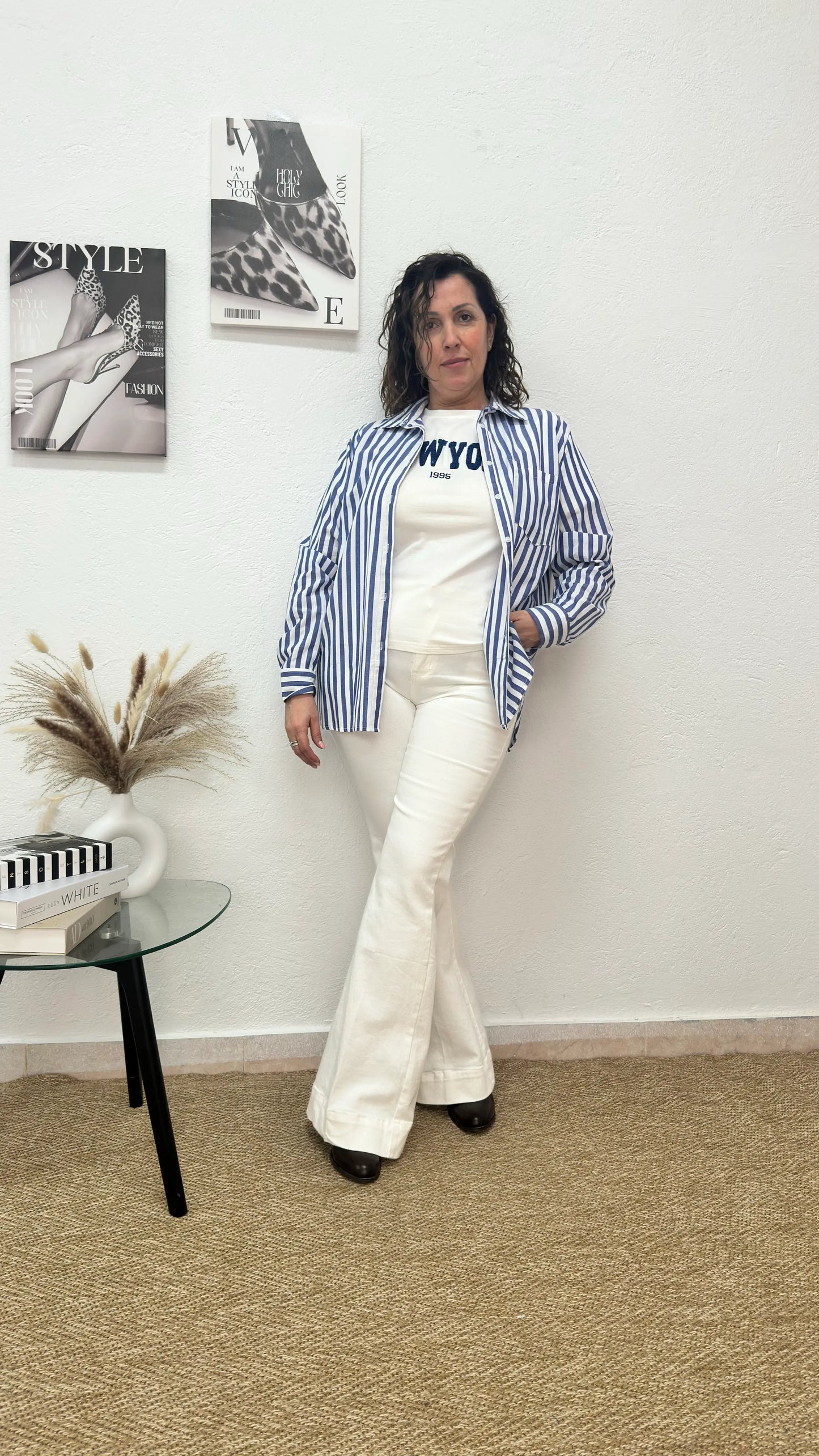 Camisa de rayas azul marino