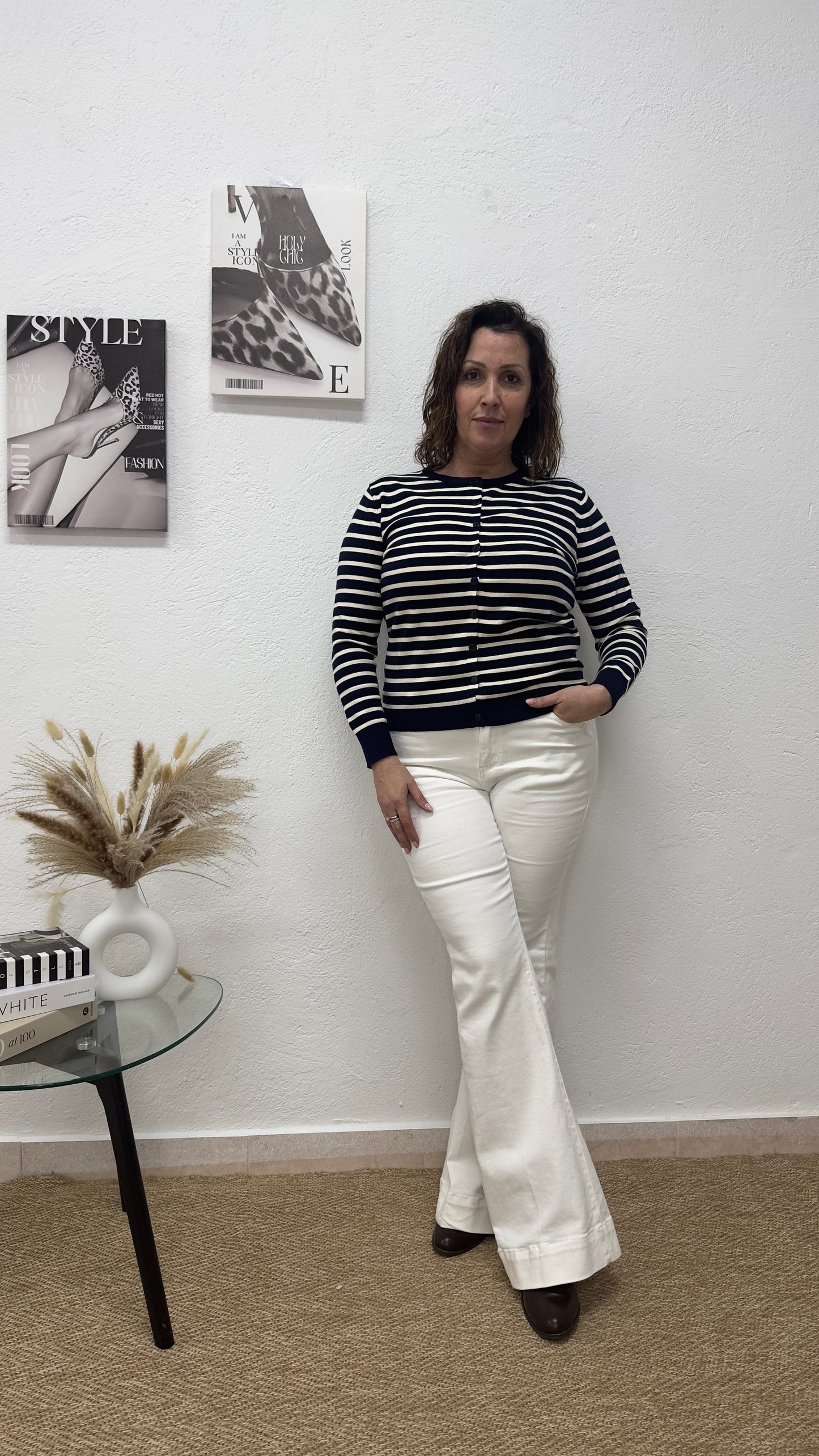 Jersey de rayas azul marino