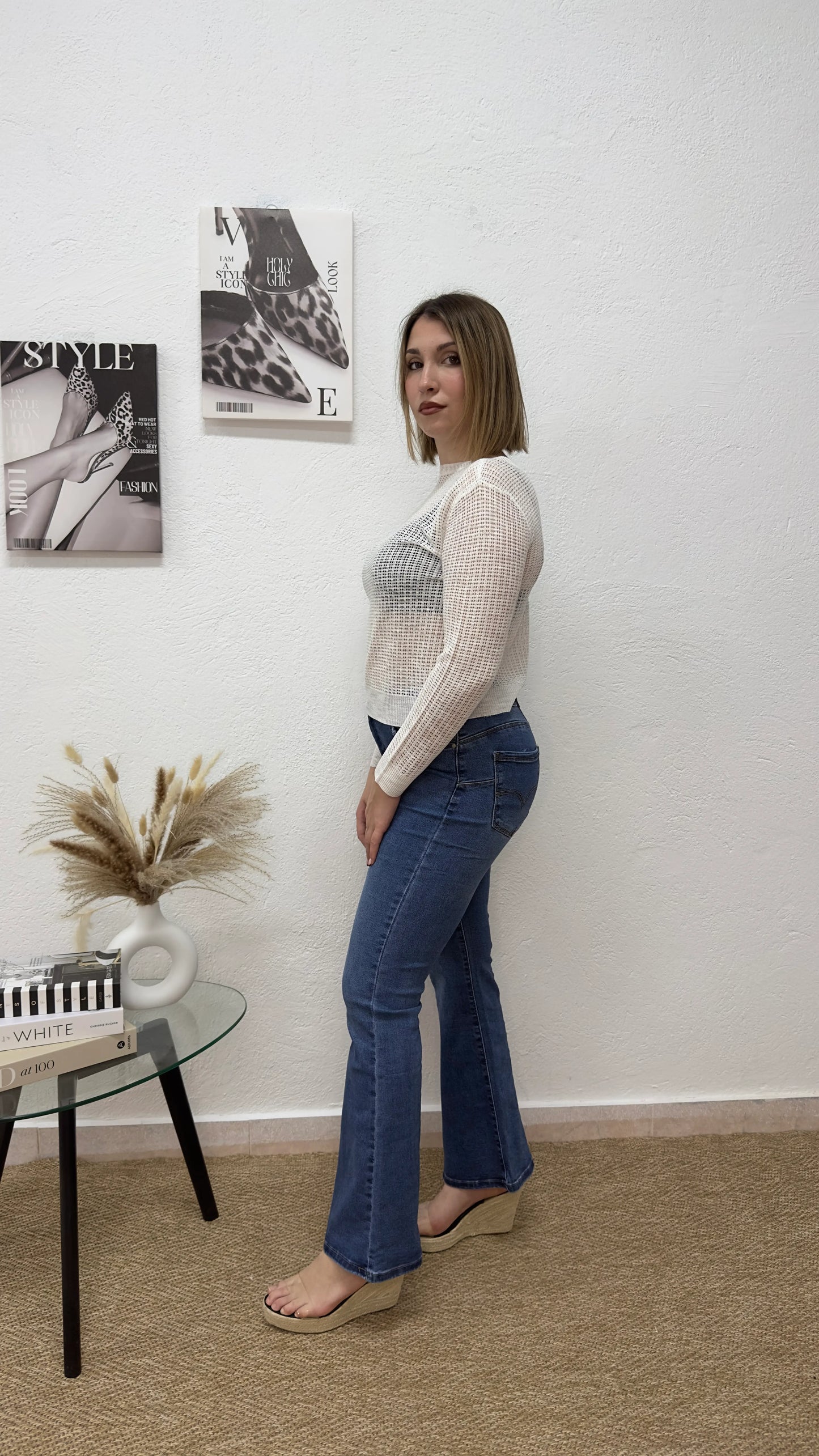 Jersey de hilo blanco