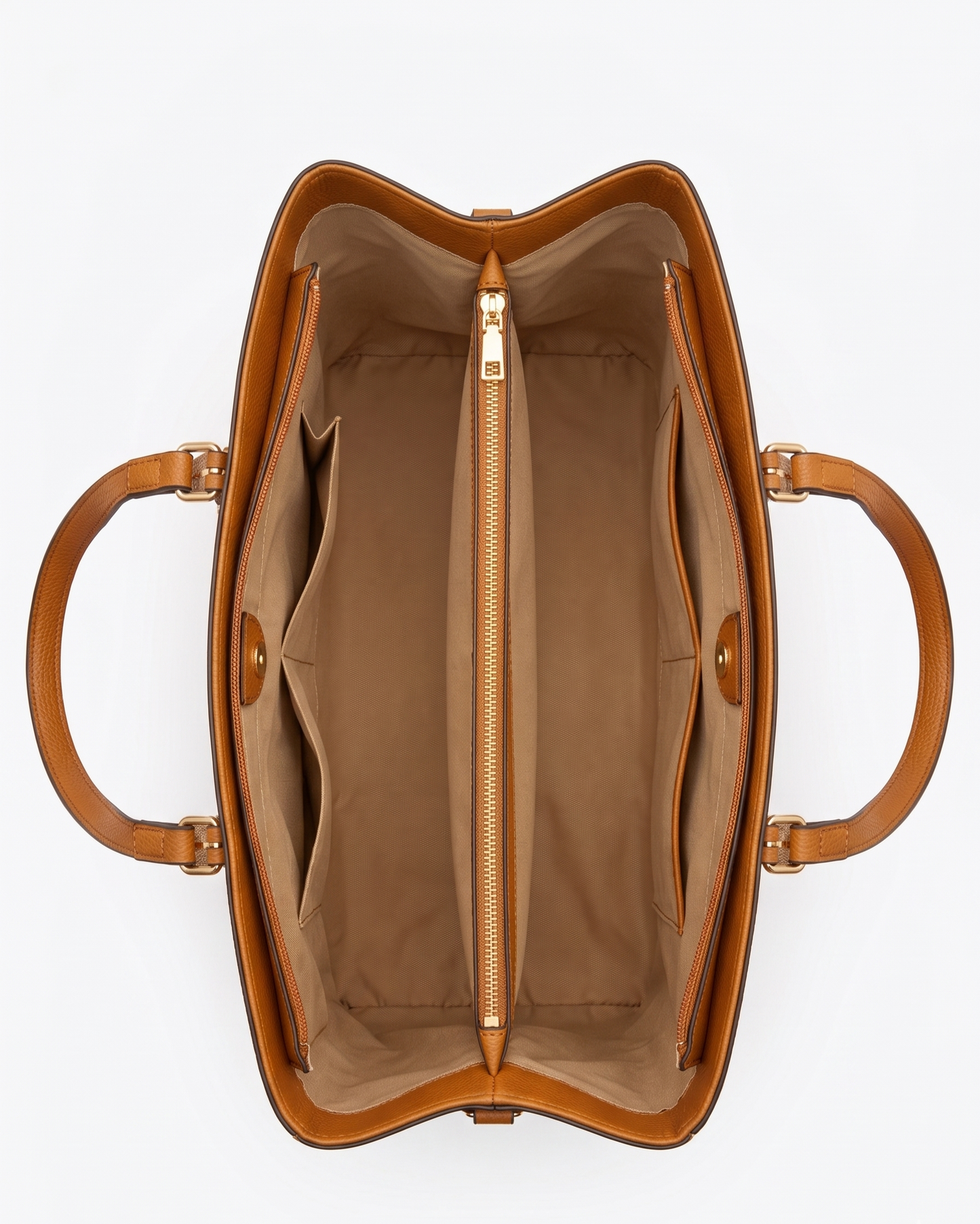 Bolso firme con efecto piel marrón