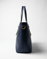 Bolso firme con efecto piel azul marino