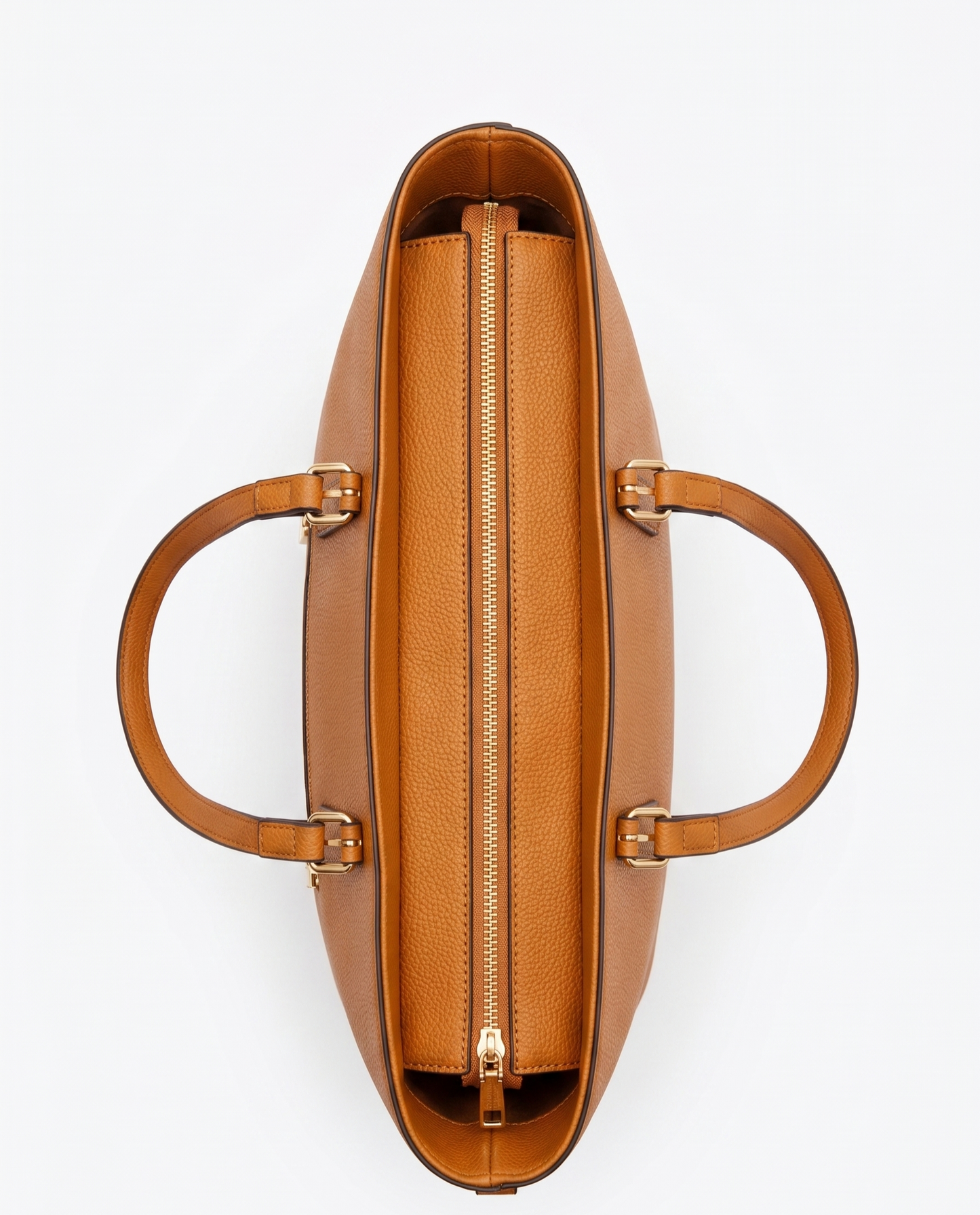 Bolso firme con efecto piel marrón