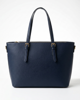 Bolso firme con efecto piel azul marino