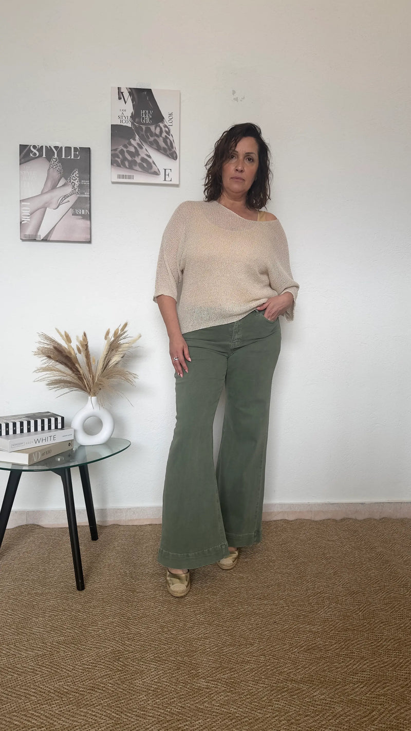 Vaquero wideleg verde