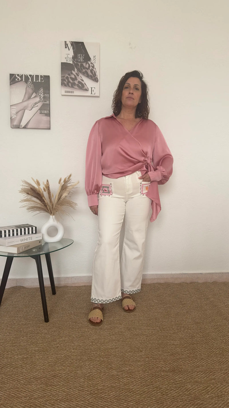 Vaquero Wideleg blanco