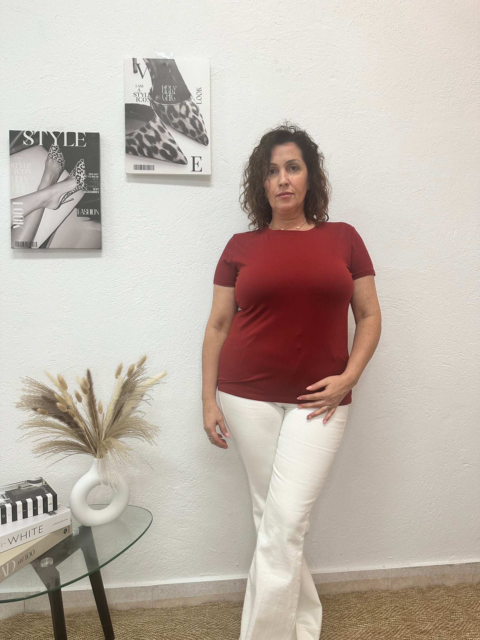Camiseta básica rojo vino