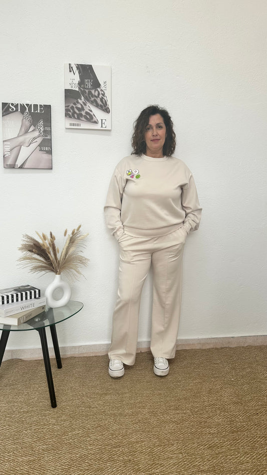 Chándal básico modal beige