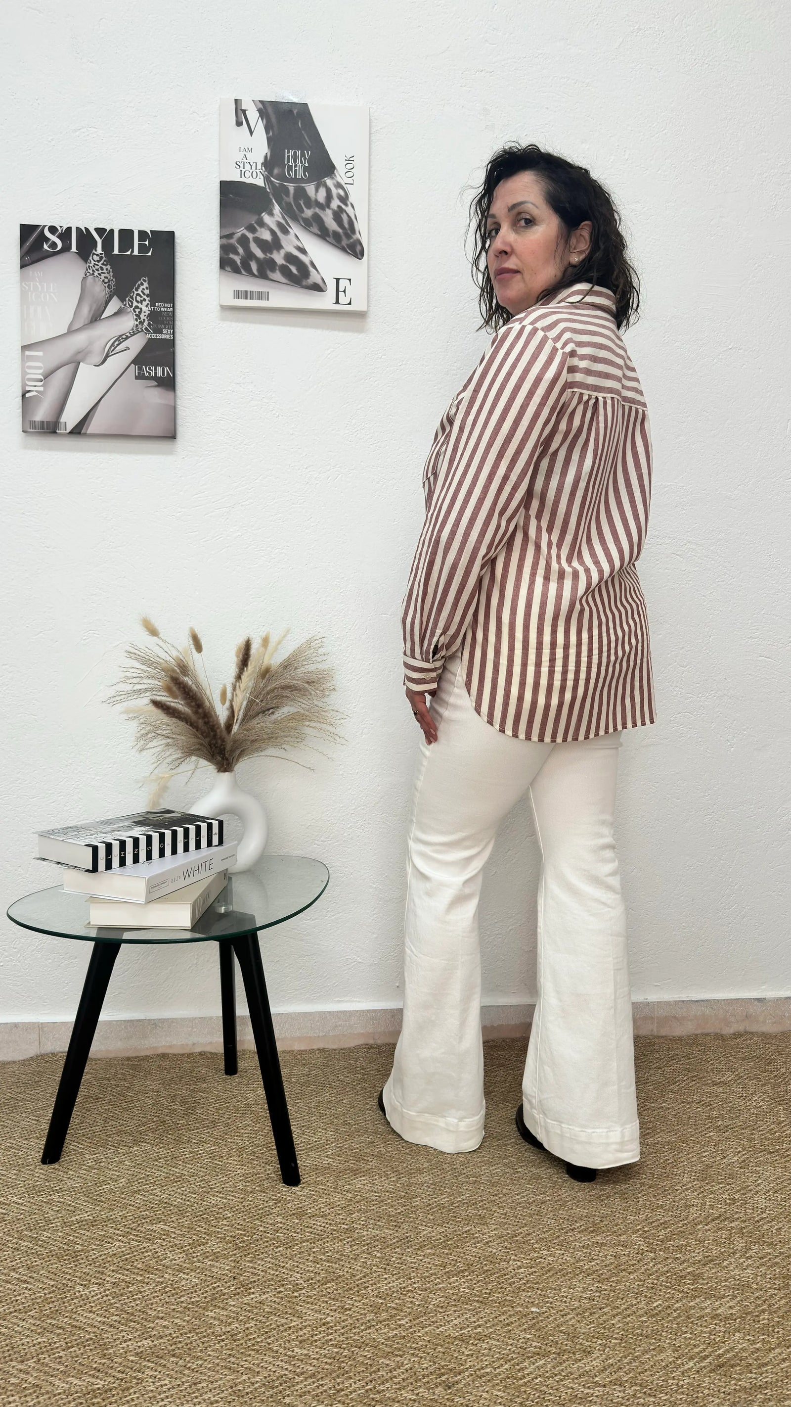 Camisa de rayas rojas