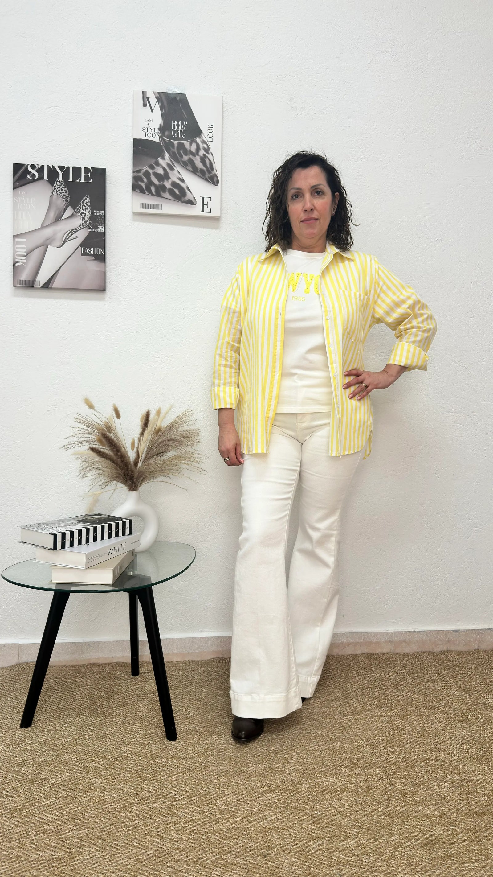 Camisa de rayas amarillas