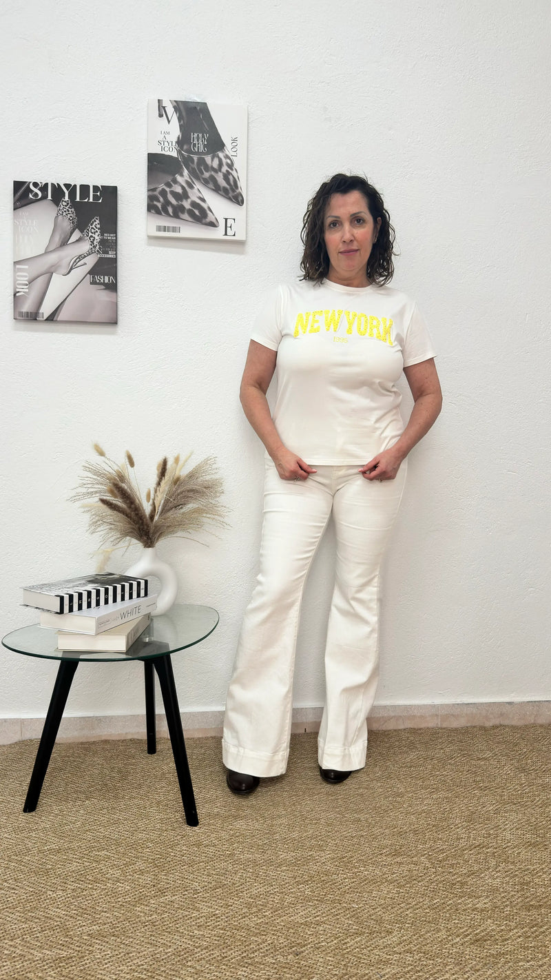 Camiseta New York amarillo