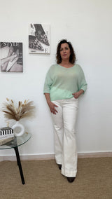 Jersey de hilo verde agua marina