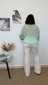 Jersey de hilo verde agua marina