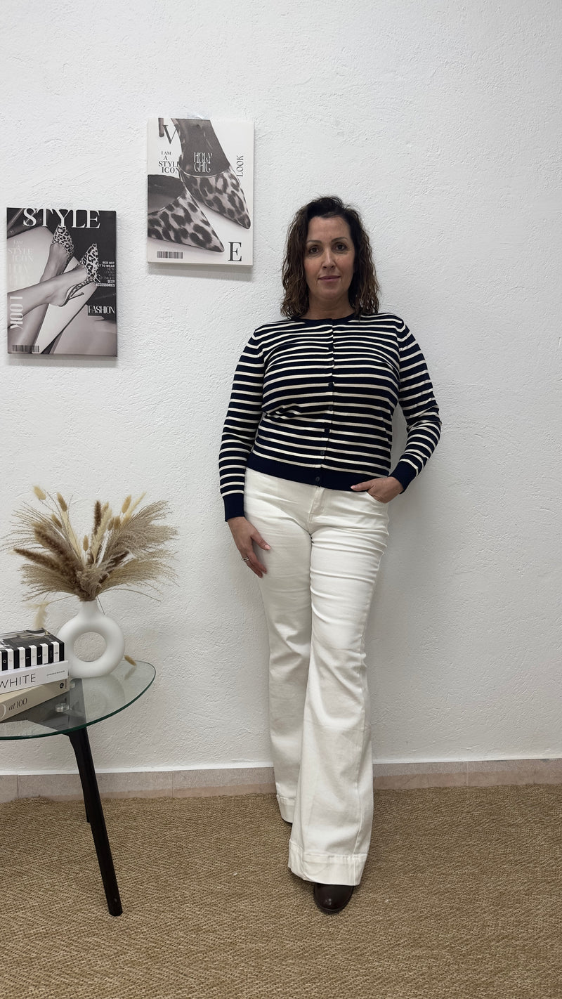 Jersey de rayas azul marino