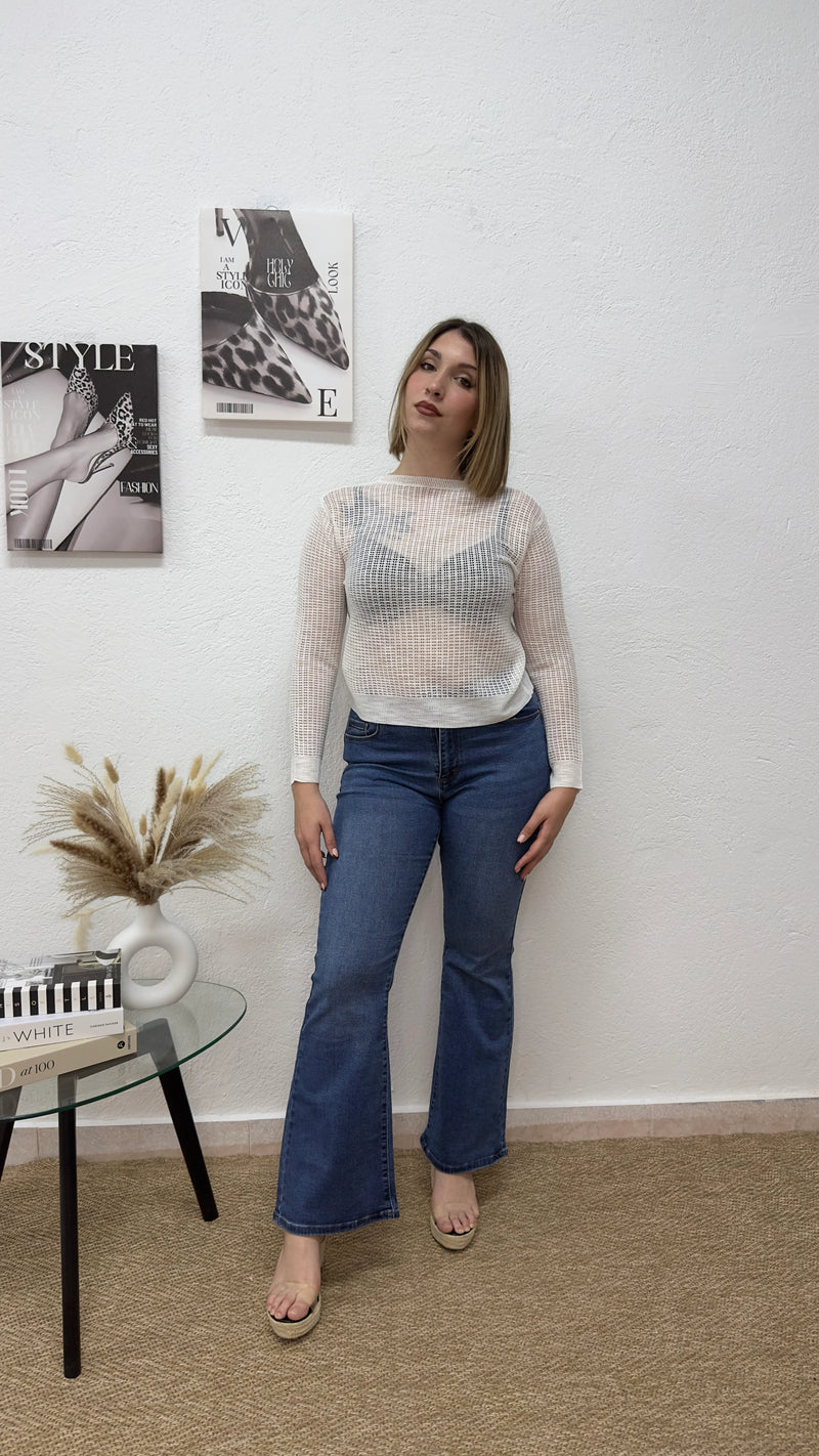 Jersey de hilo blanco