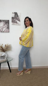 Rebeca amarilla croché de ondas