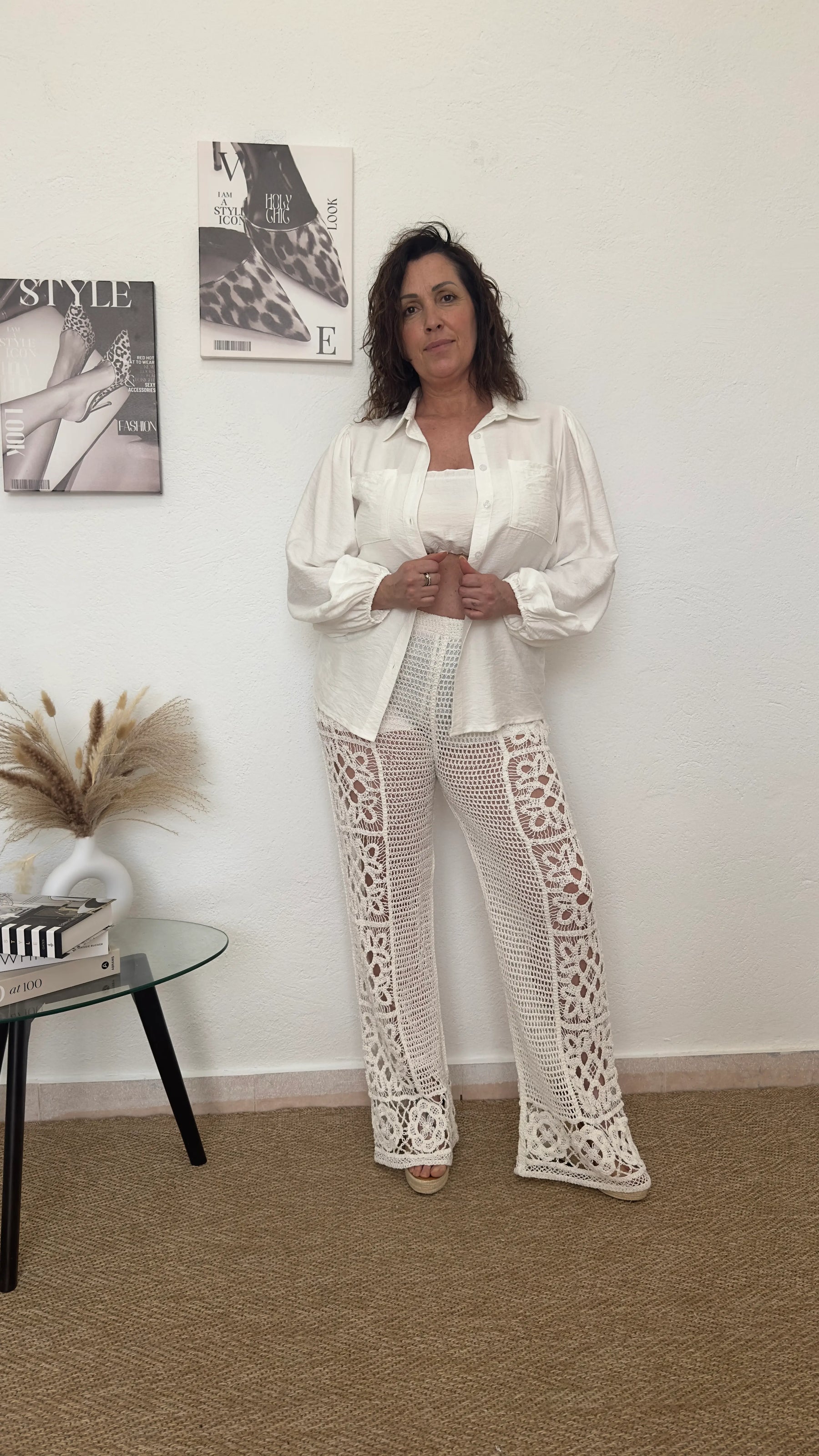Camisa blanca con manga bombacha + top