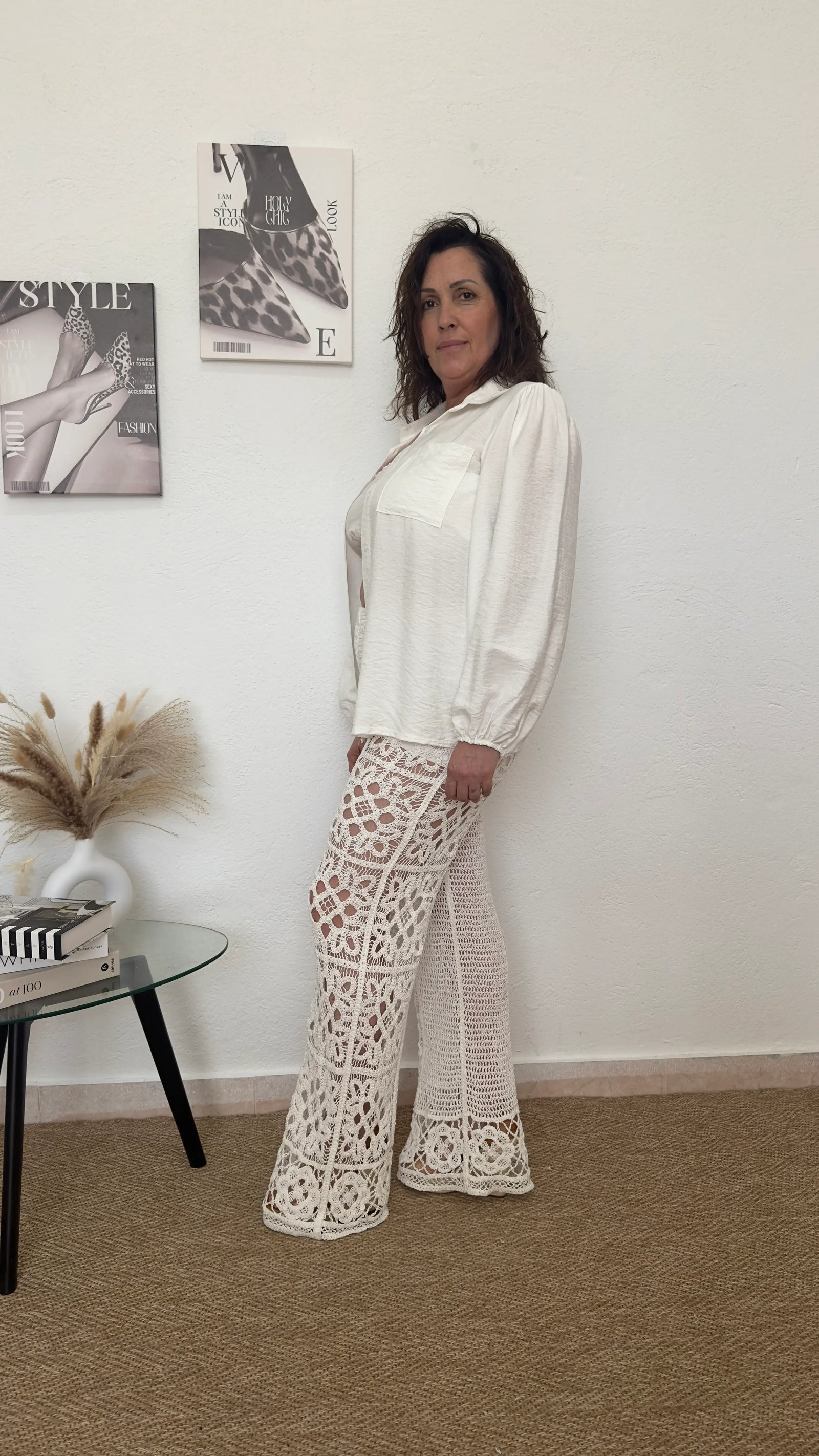 Camisa blanca con manga bombacha + top