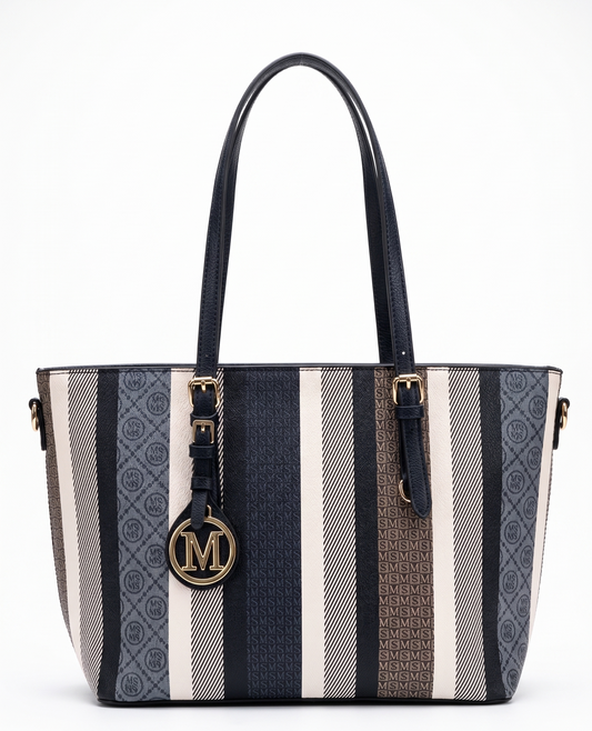 Bolso firme con efecto piel azul marino