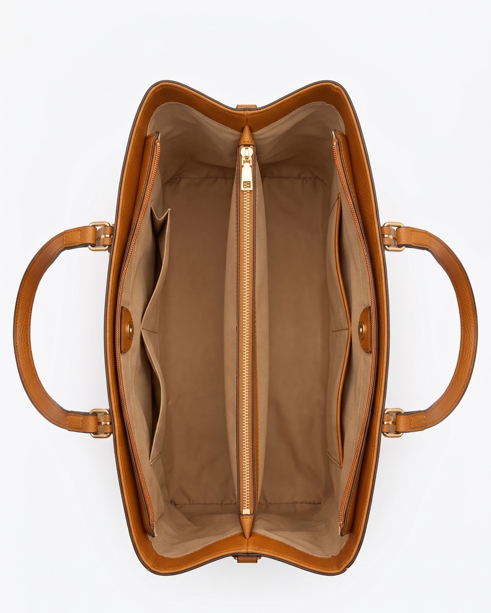 Bolso firme con efecto piel marrón